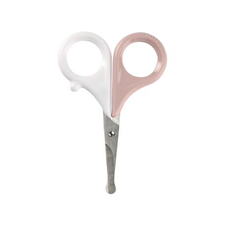 Béaba - Ciseaux Coupe-ongles Pour Bébé Avec Bout Rond Rose Ancienne
