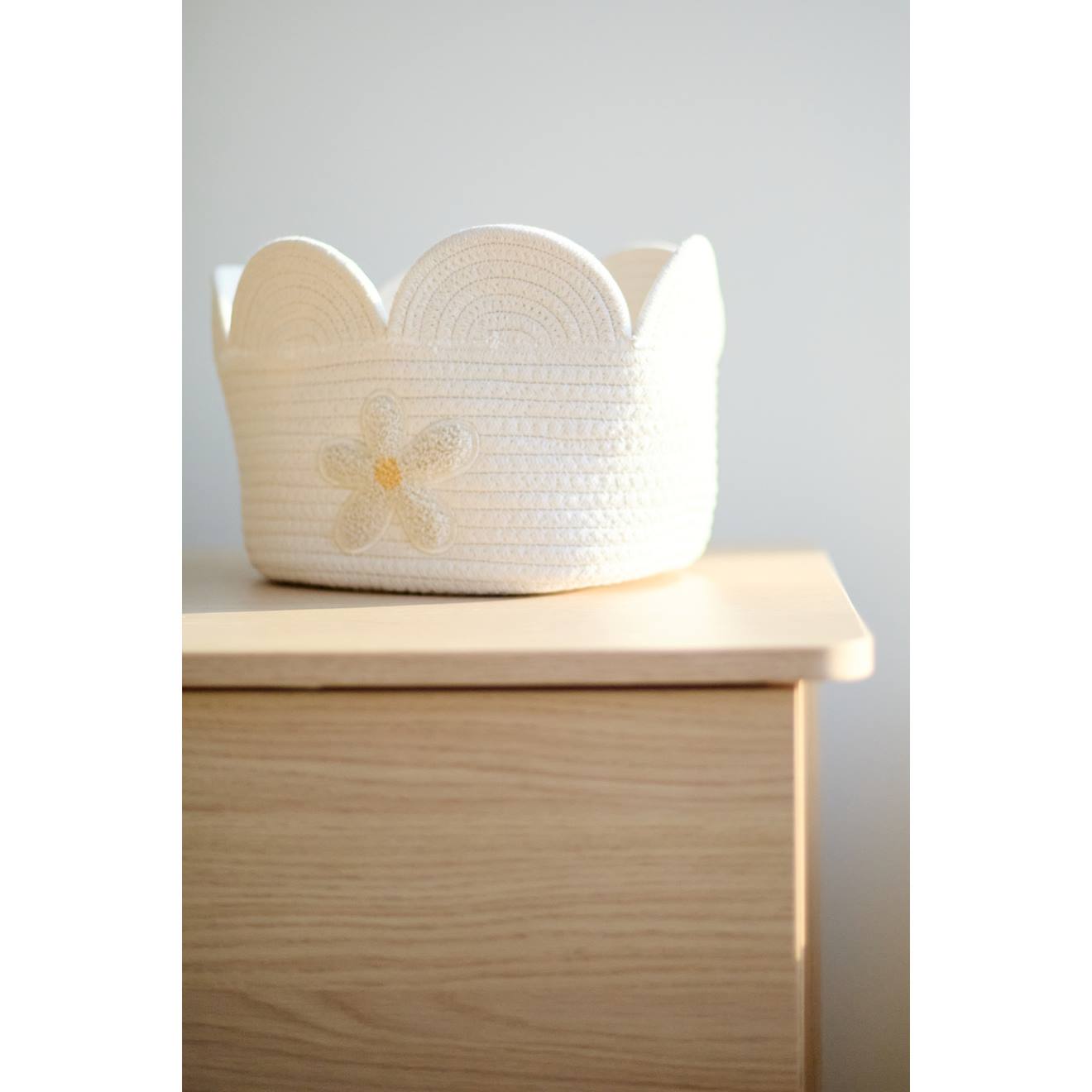 Panier Fleur 30x20x15cm Corde De Coton Blanc Cassé (Childhome) - Image 1