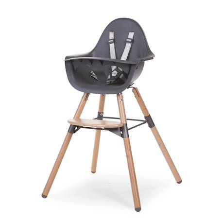 Childhome - Chaise Haute Évolutive Réglable En Hauteur Anthracite