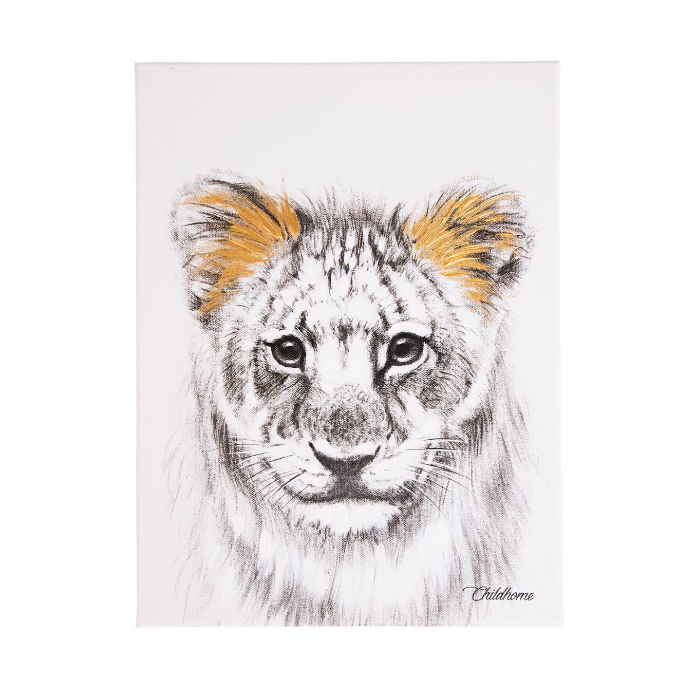 Décoration Murale Peinture Lion 30x40 Cm Lion