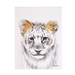 -Décoration murale peinture lion 30x40 cm
