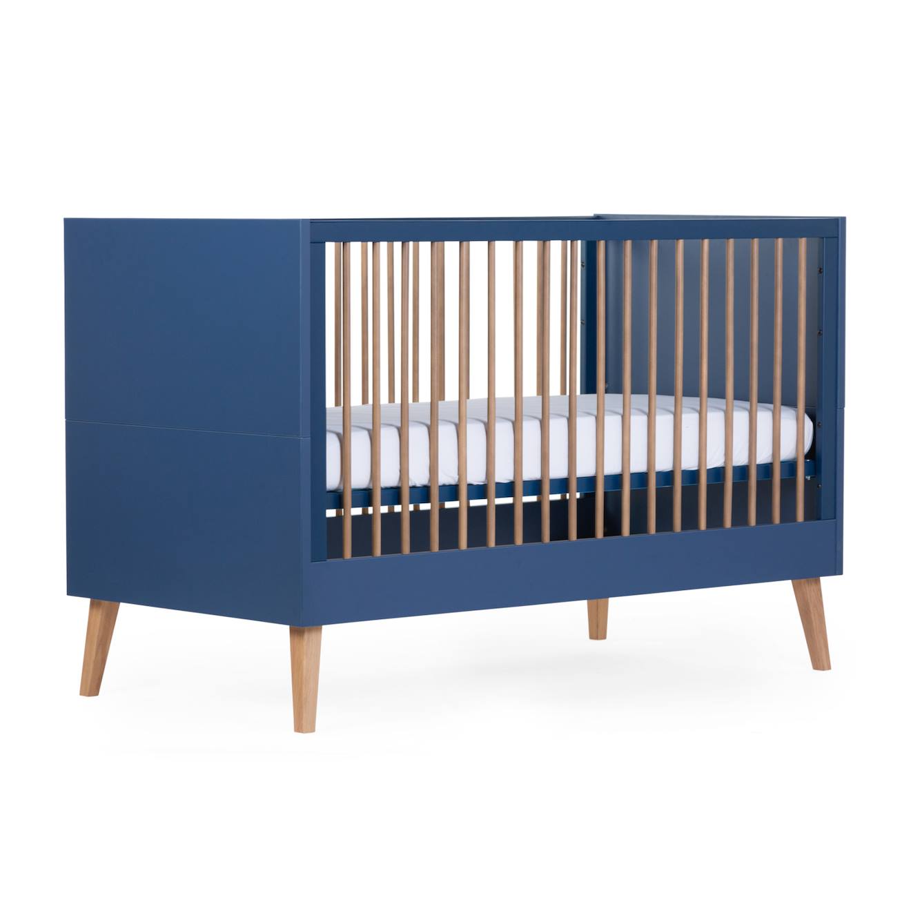 Lit Bébé Évolutif Sommier À Lattes À Hauteur Réglable 70x140cm Noir