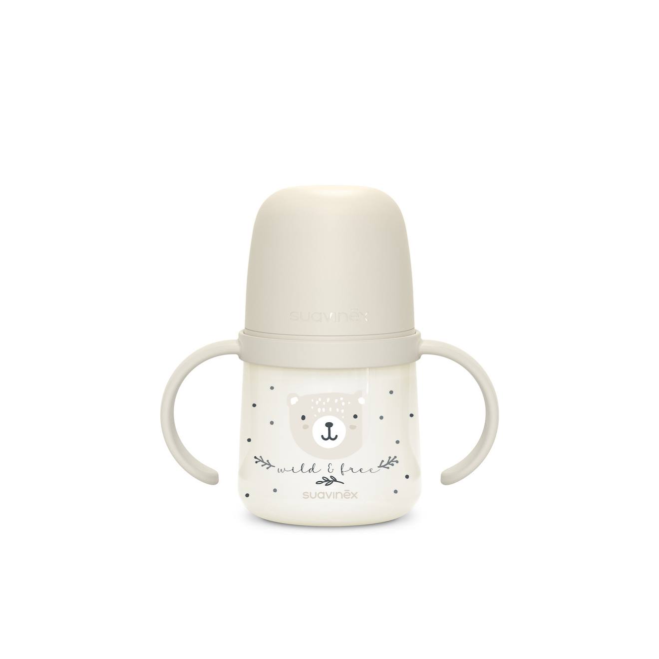 Biberon À Anses Phosphorescentes +6mois 150ml Wild & Free Gris