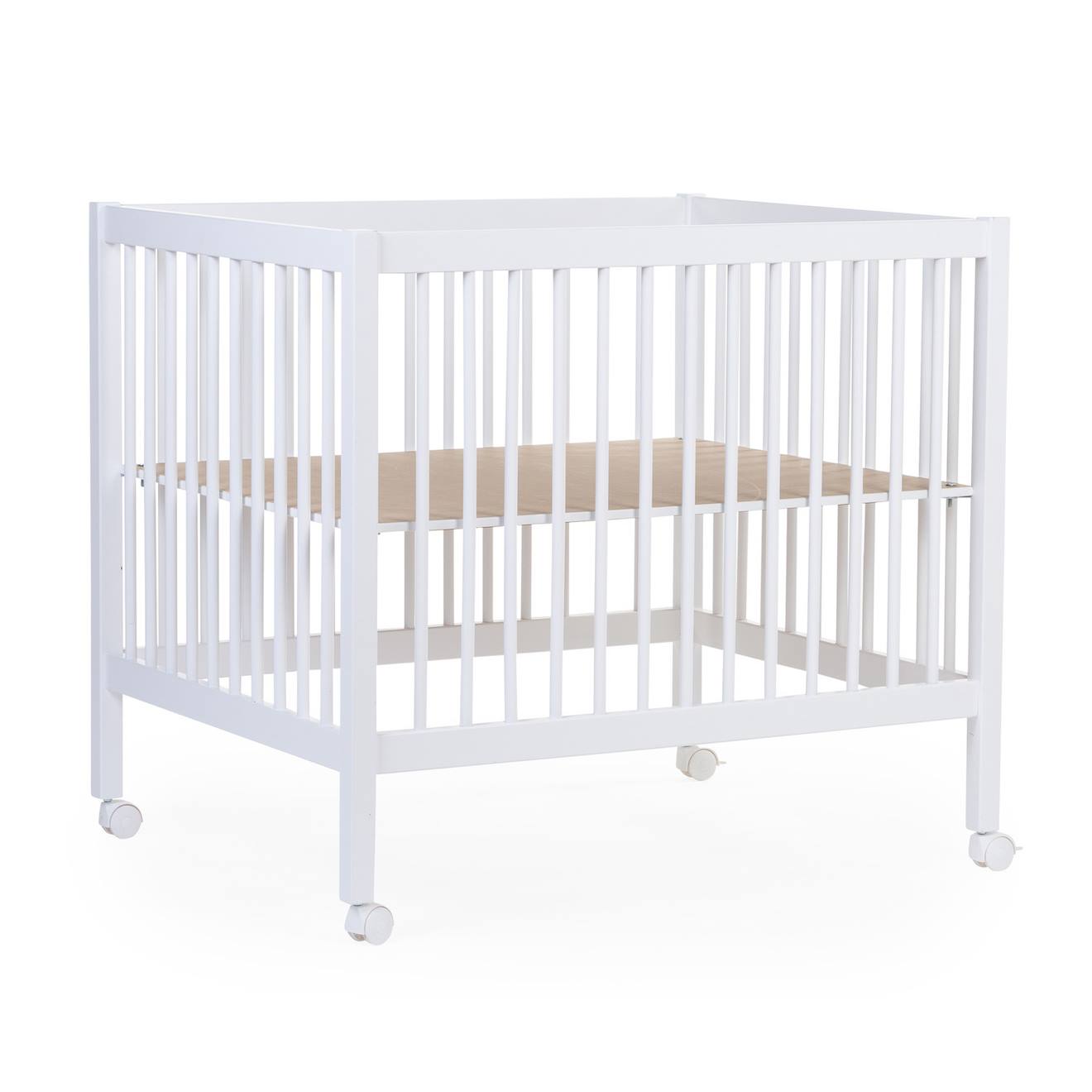 Parc Pour Bébé En Bois + Roues 95x75 Cm Parc 99 Blanc Ancien