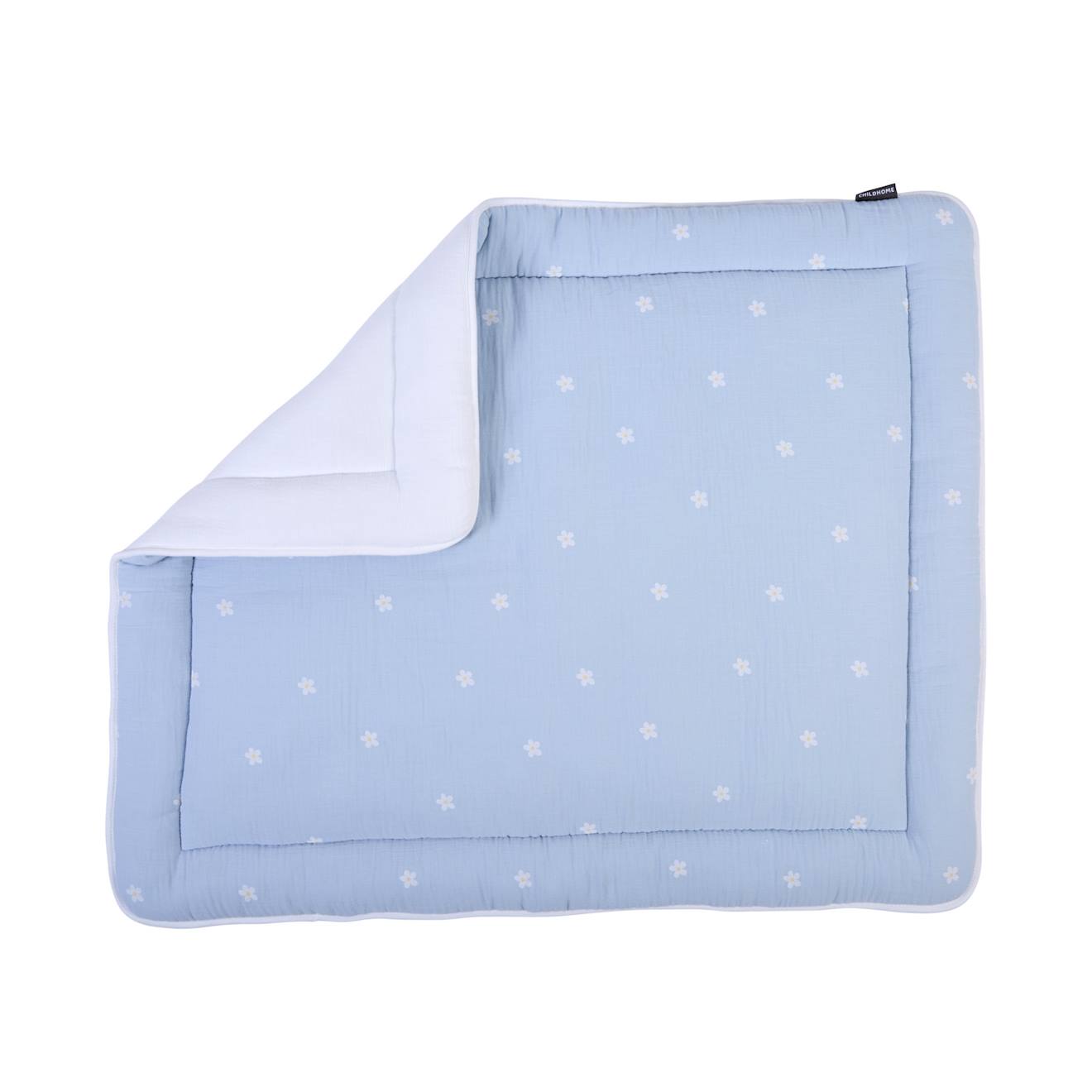 Tapis De Parc Réversible 75x95 Cm Fleur Bleu