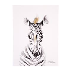 Linge de maison et décoration-Décoration murale peinture zèbre 30x40 cm