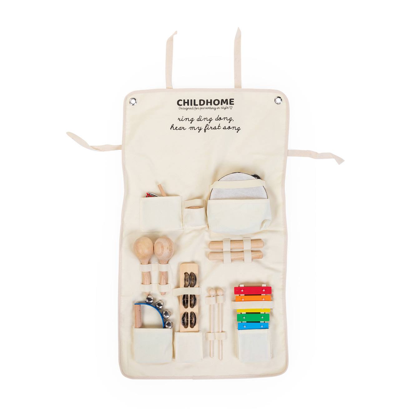 Ensemble De 8 Instruments De Musique Bébé + Organisateur Multicolore
