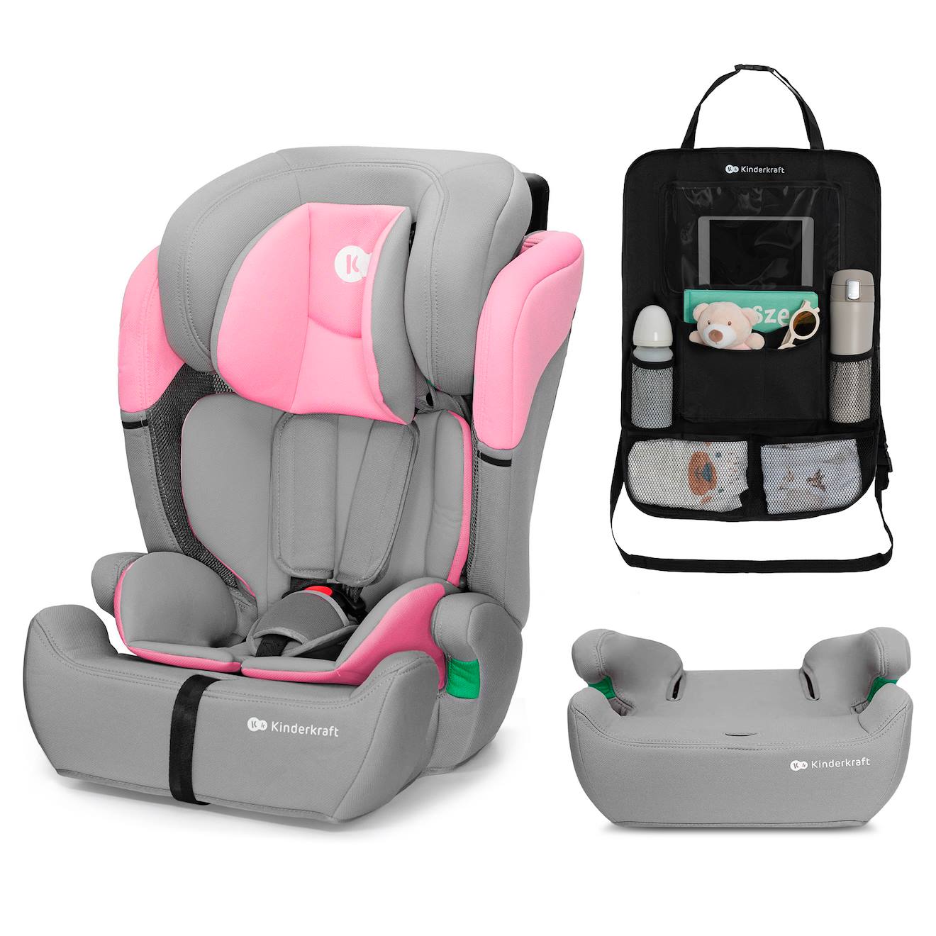 Siège Auto Kinderkraft Comfort Up I-size 76-150 Cm Ceinture Sécurité + Organisateur Rose