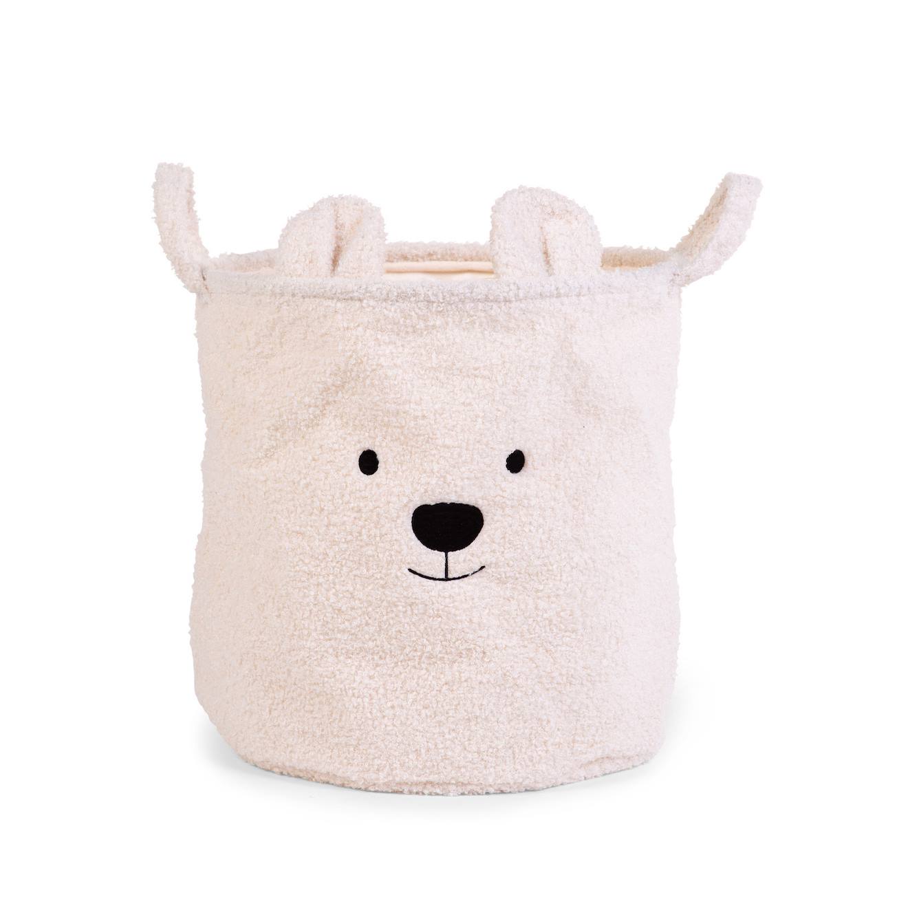 Panier De Rangement 40x40x40 Cm Teddy Blanc Cassé