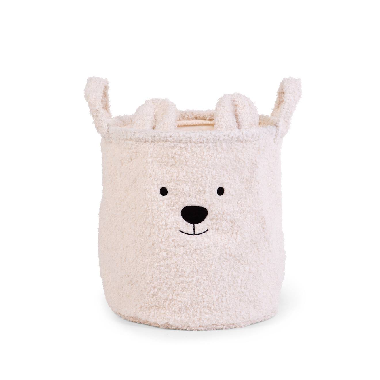Panier De Rangement 30x30x30 Cm Teddy Blanc Cassé
