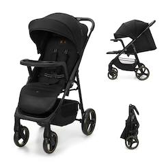 Puériculture-Poussette-Poussette kinderkraft TRIG 3 TR avec plateau click & fold, assise allongée 91,5 cm, roues pivotantes 360°, capote déperlante
