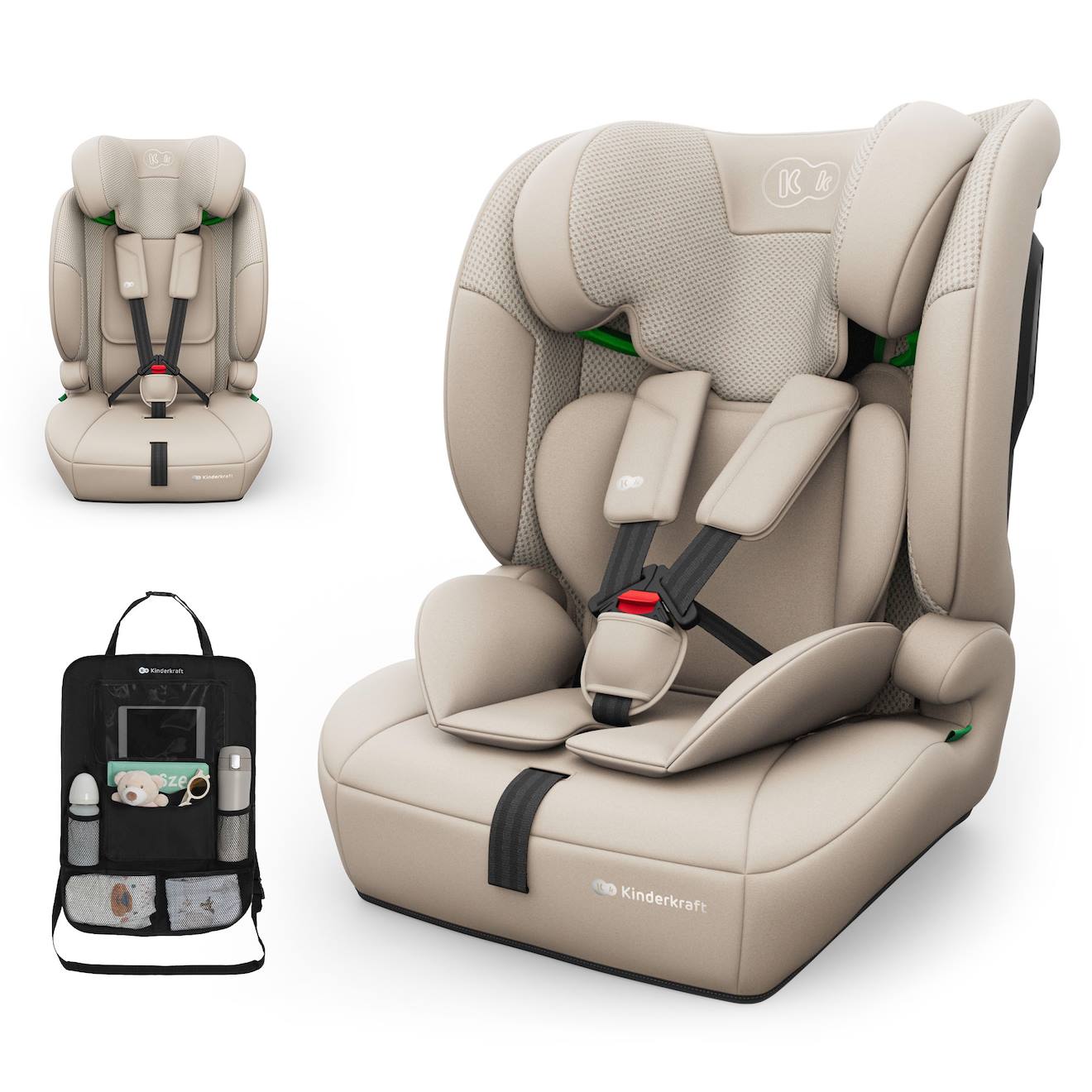 Siège Auto Kinderkraft Comfort Up 2 Plus I-size 76-150 Cm Harnais 5 Points + Organisateur Voiture Beige