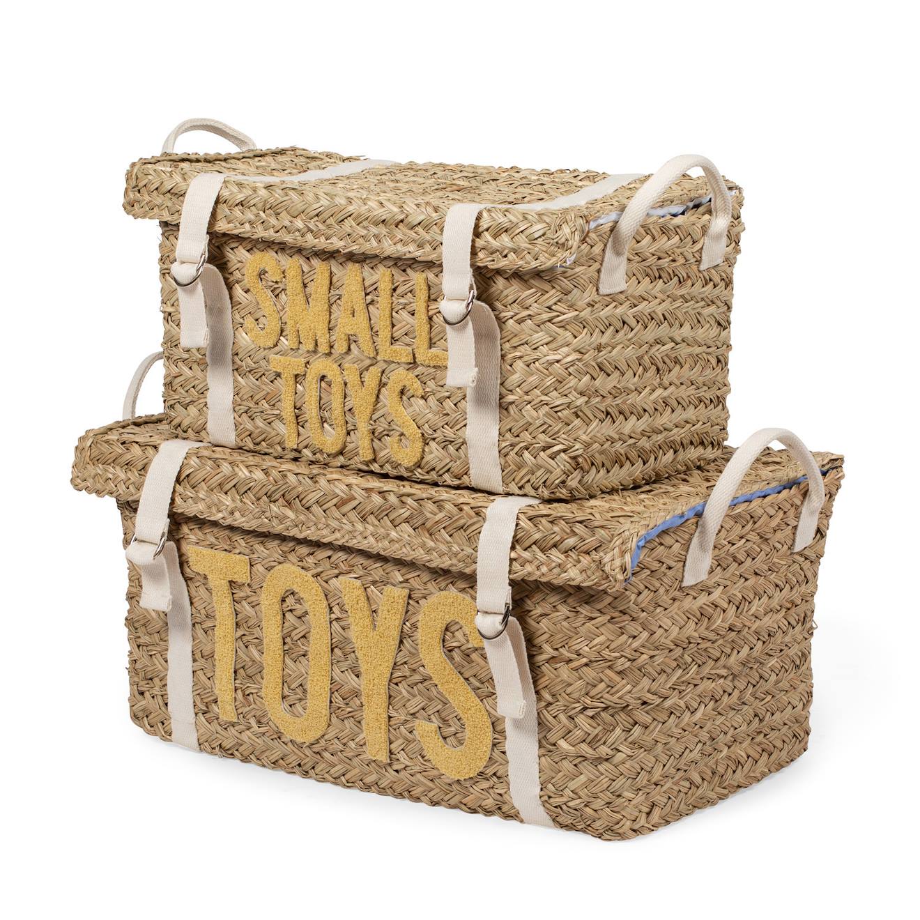 Coffre À Jouets En Rotin 2 Pièces Jaune (Childhome) - Image 2