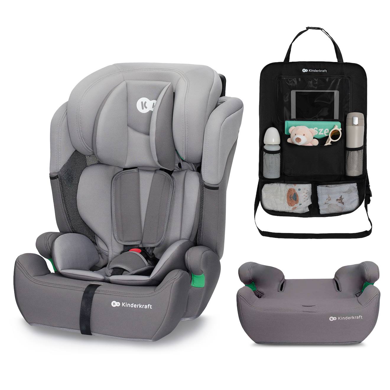 Siège Auto Kinderkraft Comfort Up I-size 76-150 Cm Ceinture Sécurité + Organisateur Gris