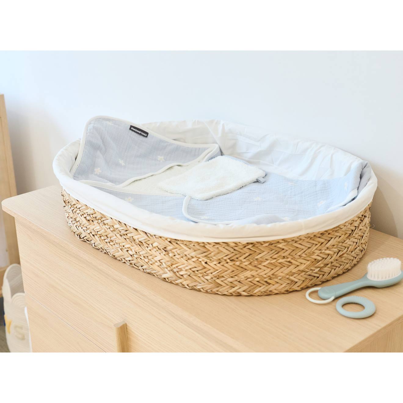 Panier À Langer Jonc De Mer Naturel/blanc (Childhome) - Image 1