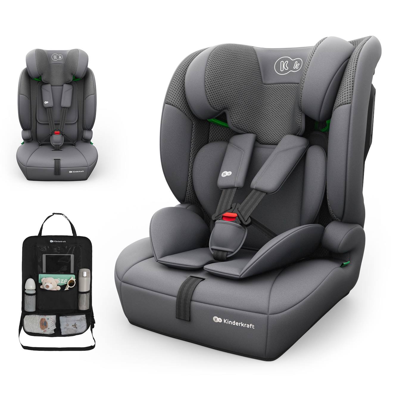 Siège Auto Kinderkraft Comfort Up 2 Plus I-size 76-150 Cm Harnais 5 Points + Organisateur Voiture Gris