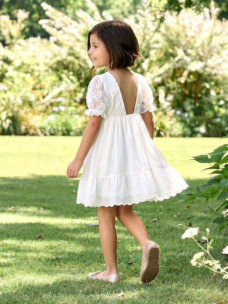 Fille-Robe fille boheme manches dentelles