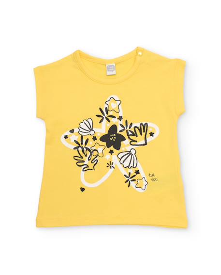 Bébé-T-shirt en maille pour fille avec motif étoiles de mer