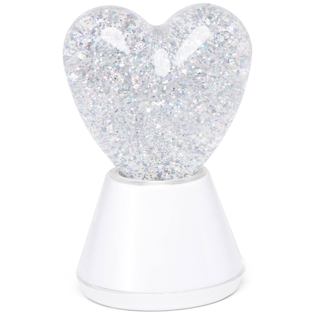 Veilleuse Enfant Rgb À Paillettes Cœur Rouge