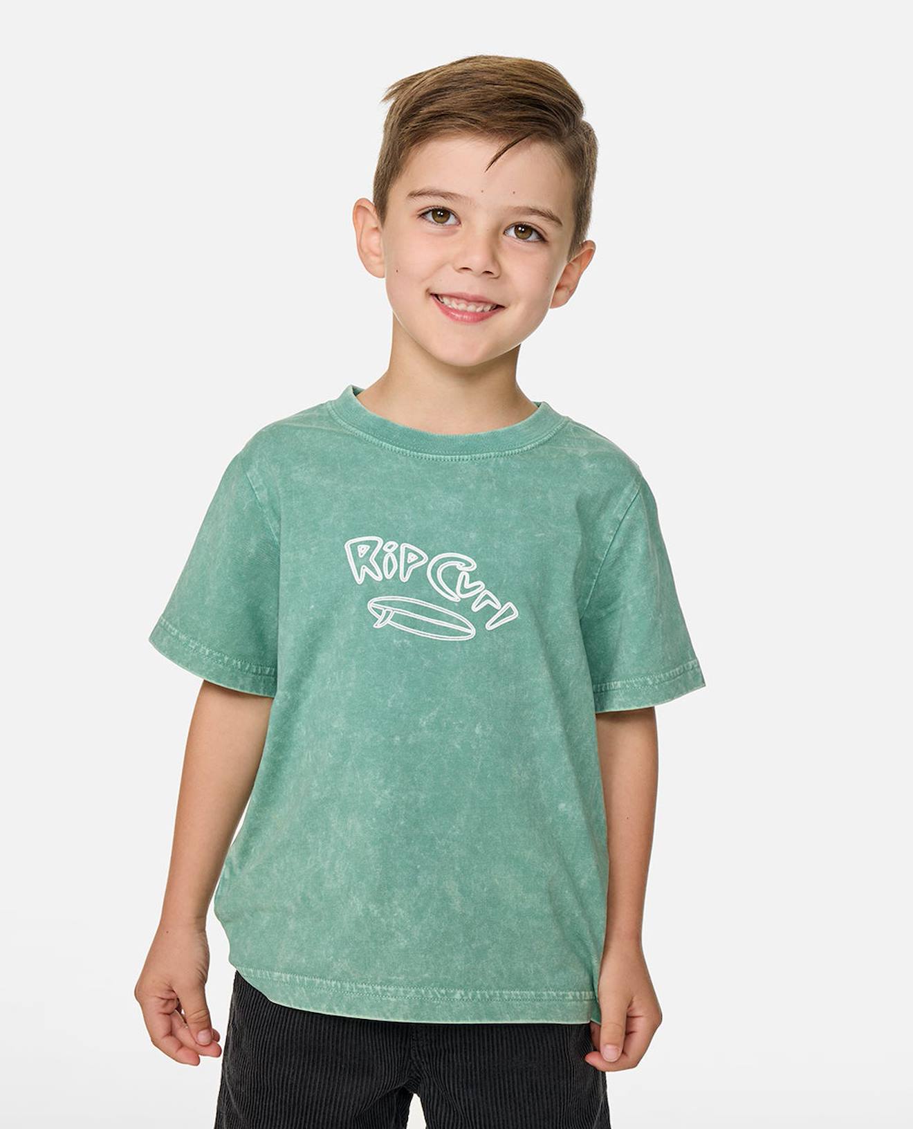 T-shirt À Manches Courtes Ride The Wave Wash Enfant Aloe