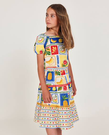 Jupe fille en maille avec rubans décoratifs  - vertbaudet enfant