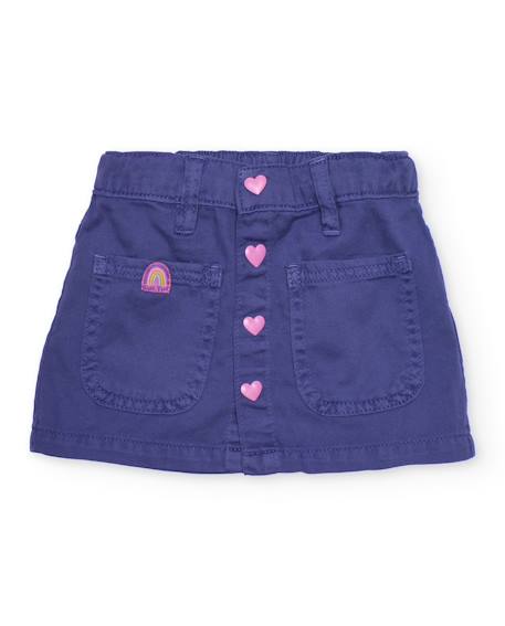 Fille-Jupe pour fille en toile avec boutons en forme de cœur
