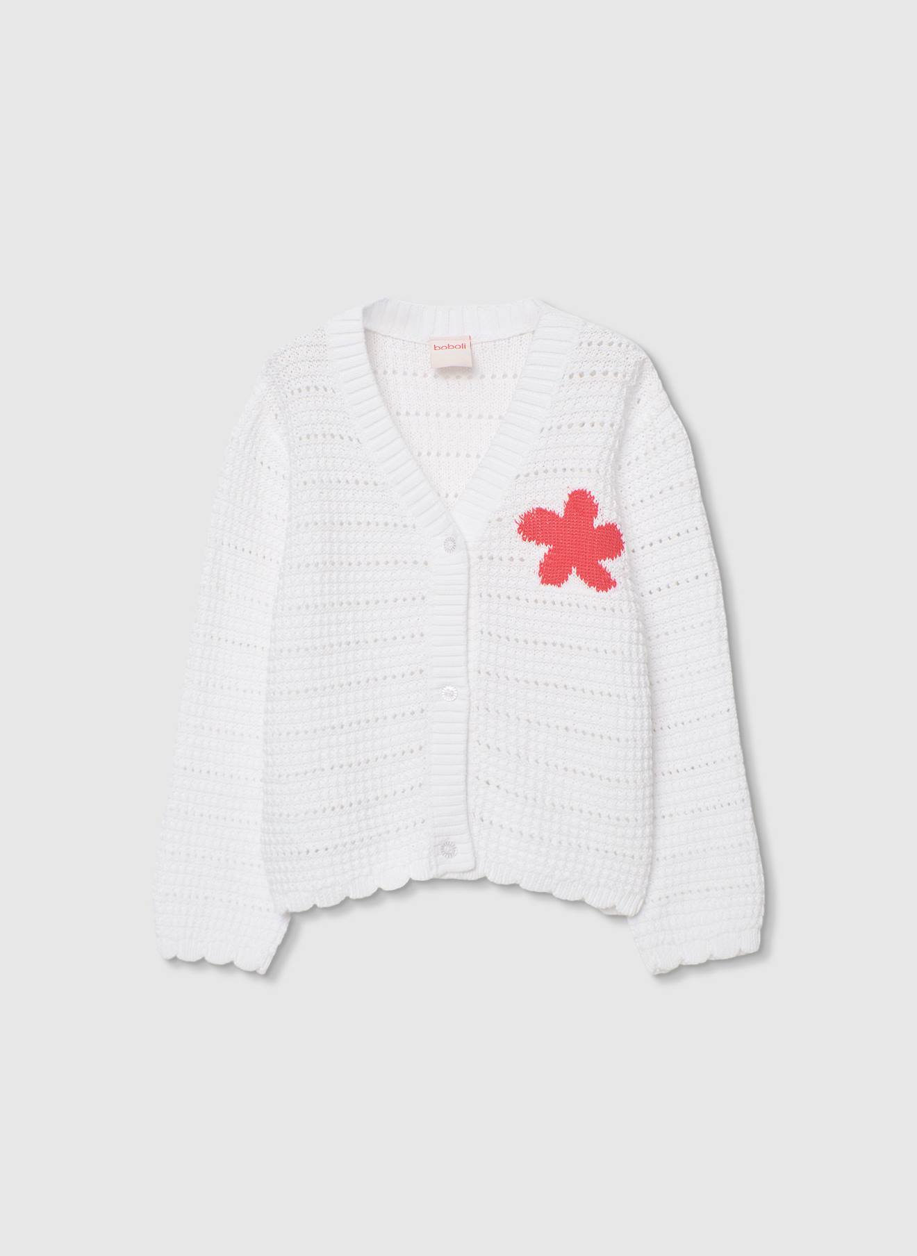 Gilet En Maille Pour Fille Blanc