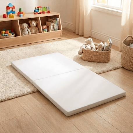 Les Noursons - Pack Matelas Pliant 60x120 + Drap Housse Éponge Bleu - Idéal Voyage - Déhoussable Et Sain Bleu