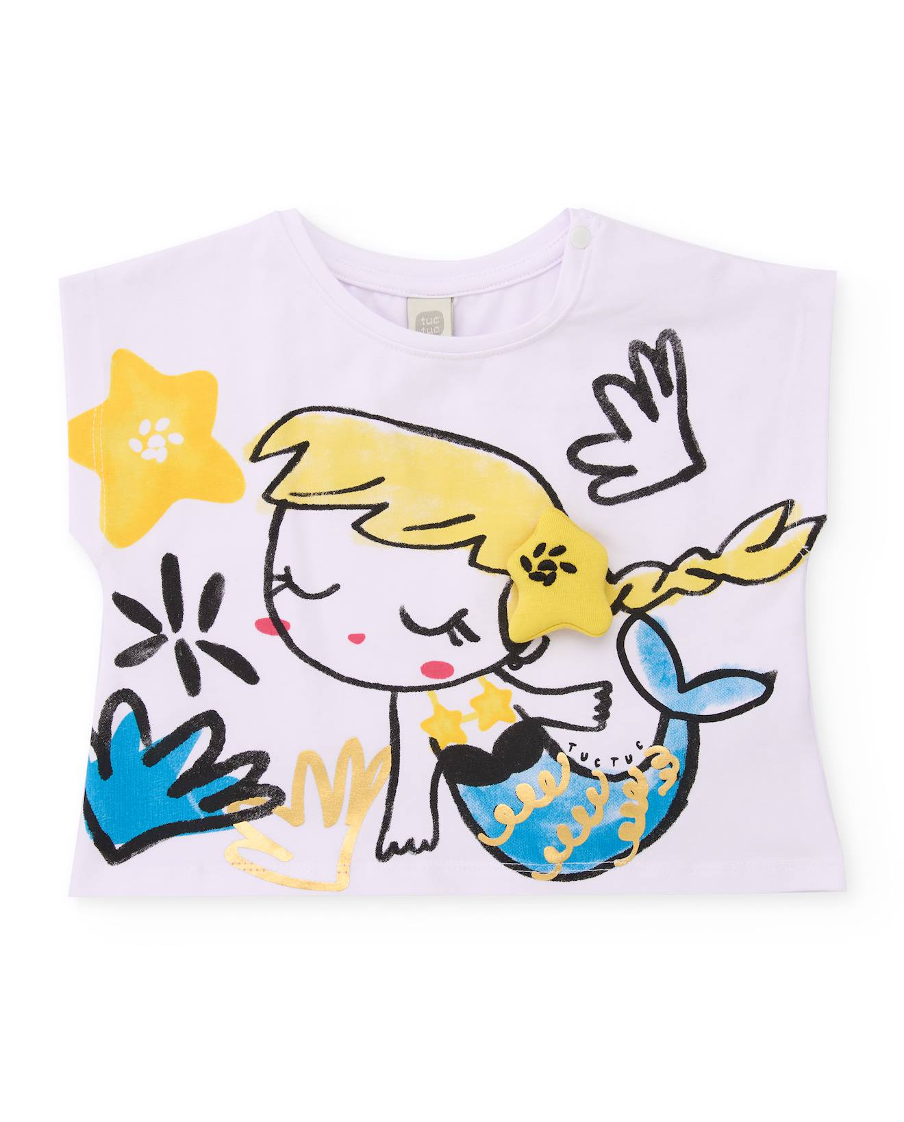 T-shirt En Maille Pour Fille Avec Détail En Relief Blanc