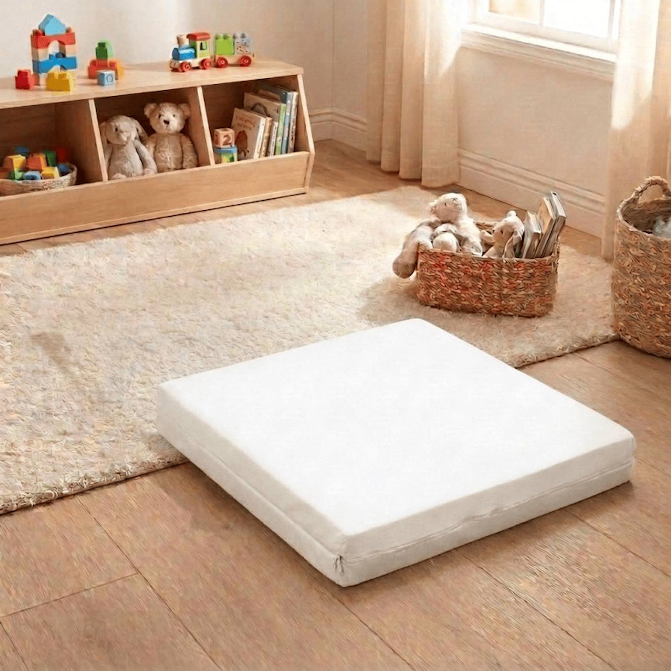 Pack Matelas Pliant 60x120 + Drap Housse Éponge Bleu - Idéal Voyage - Déhoussable Et Sain Bleu (Les Noursons) - Image 1