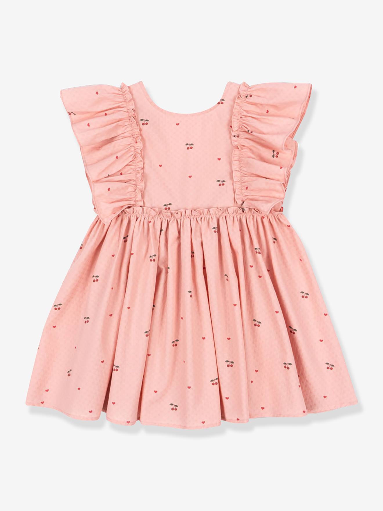 Robe Evia à volants rose