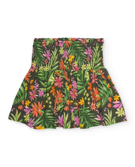 Jupe fille en maille avec taille froncée  - vertbaudet enfant