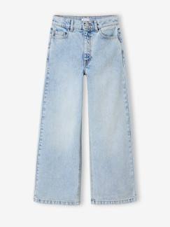 -Pantalon large fille denim