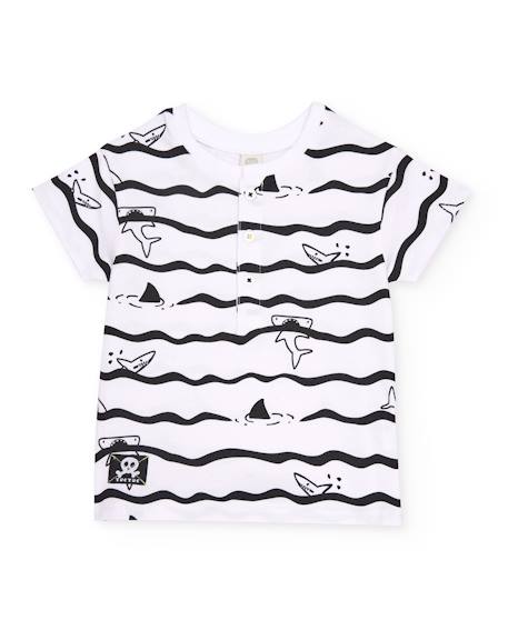 T-shirt en maille pour garçon avec imprimé requins  - vertbaudet enfant