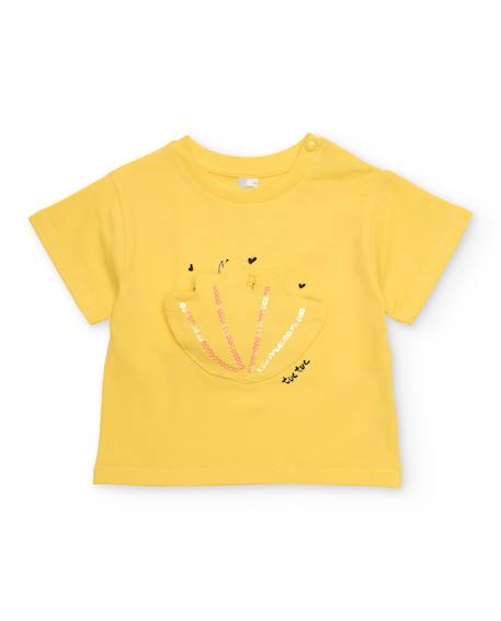 T-shirt en maille pour fille avec détail en relief et sequins  - vertbaudet enfant
