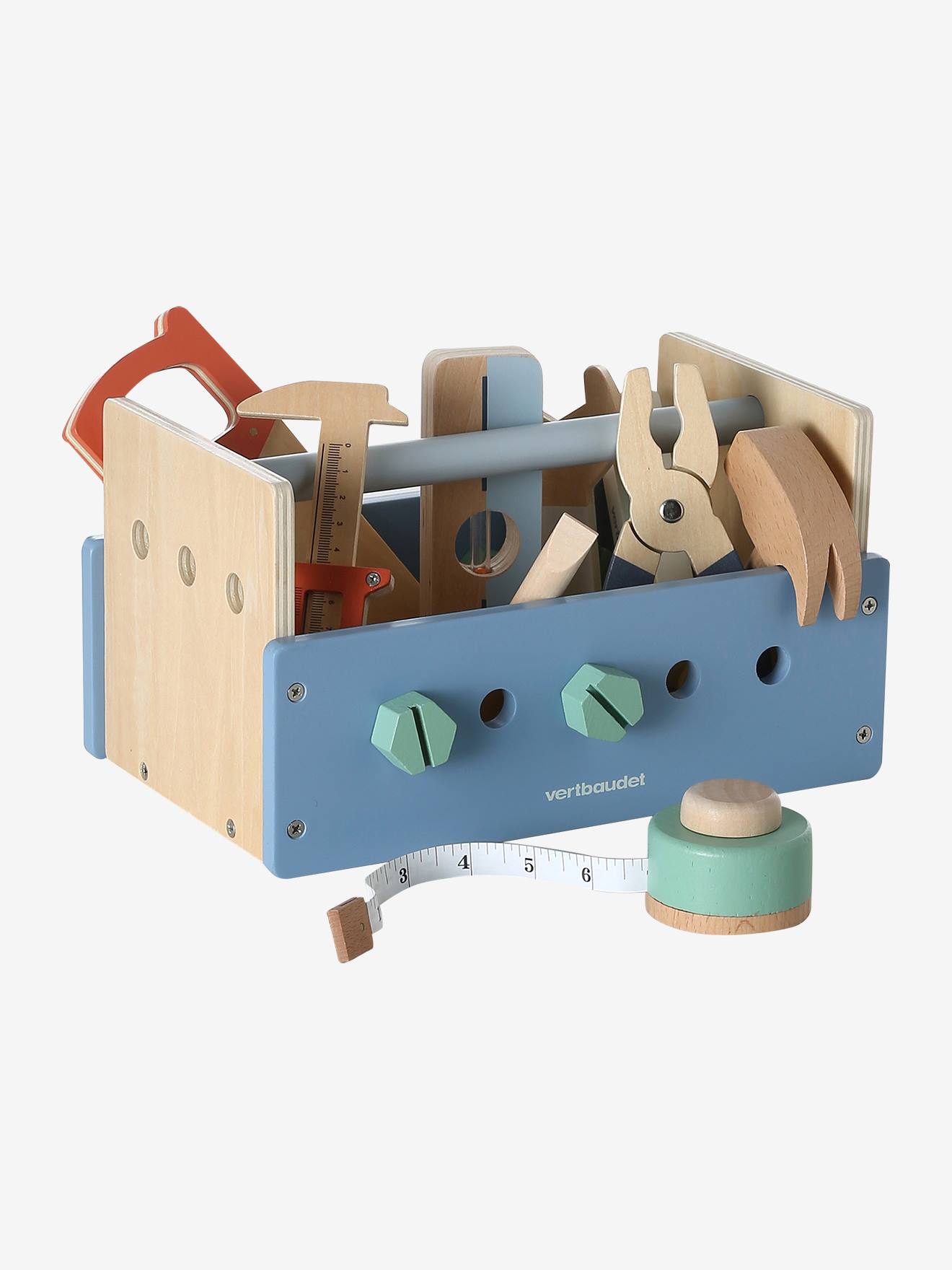 Boîte à outils en bois FSC® bleu