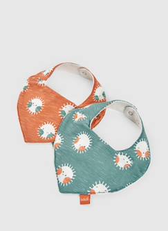Puériculture-Repas-Pack de 2 bavoirs bandana coton imprimé pour bébé