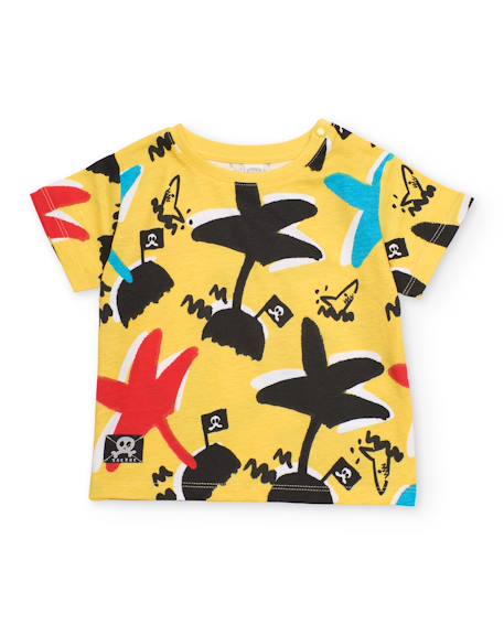 Bébé-T-shirt en maille pour garçon avec imprimé intégral