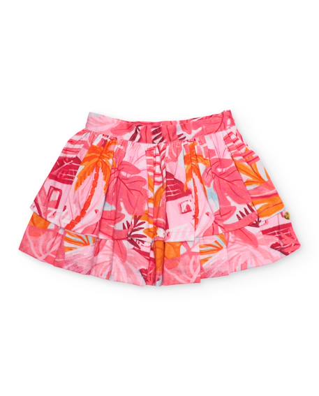 Fille-Jupe pour fille en toile avec couches superposées