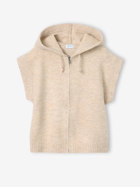 Fille-Gilet sans manches fille à capuche zippé