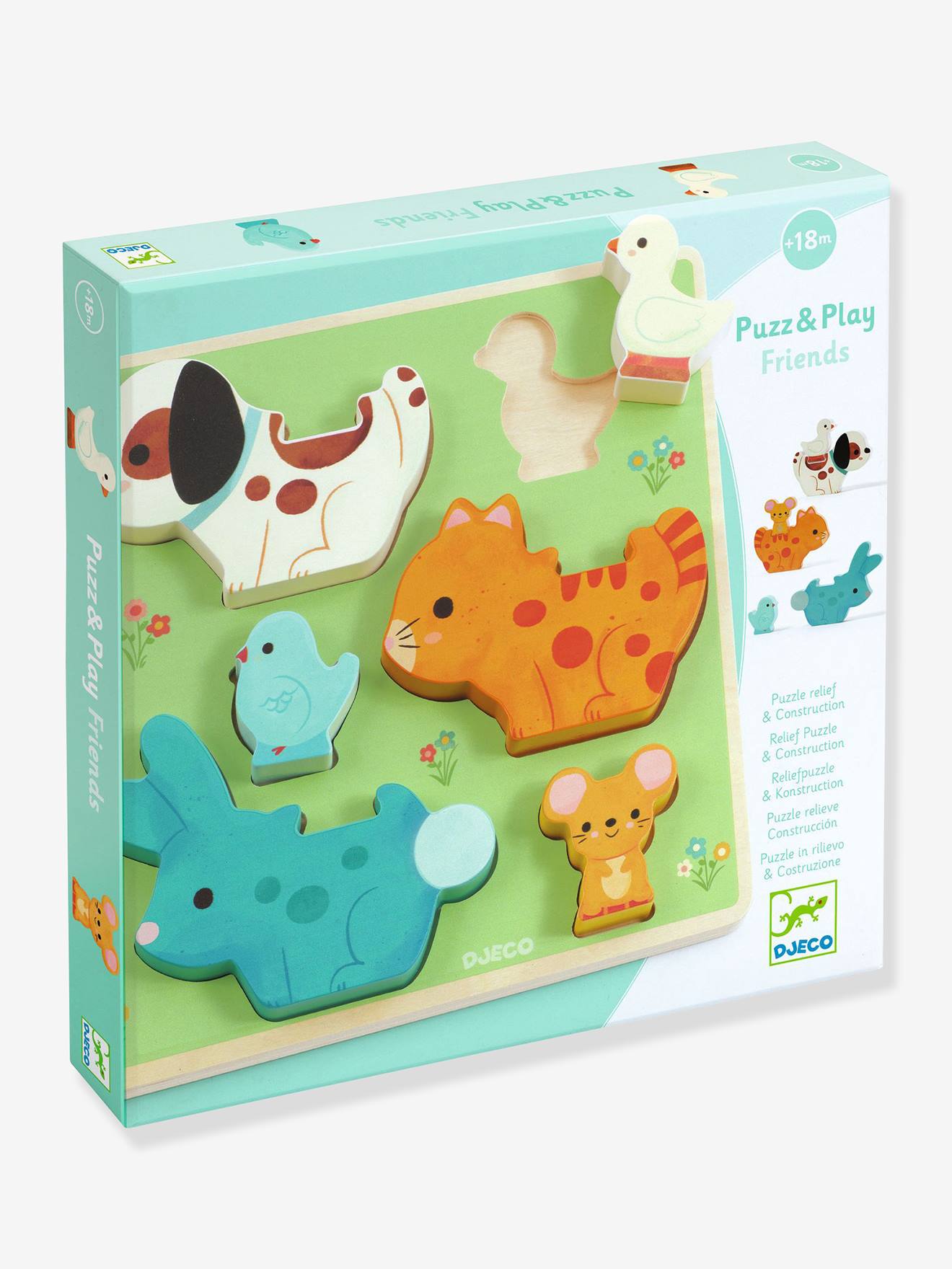 Puzzle encastrement Puzz and Play Friends vert