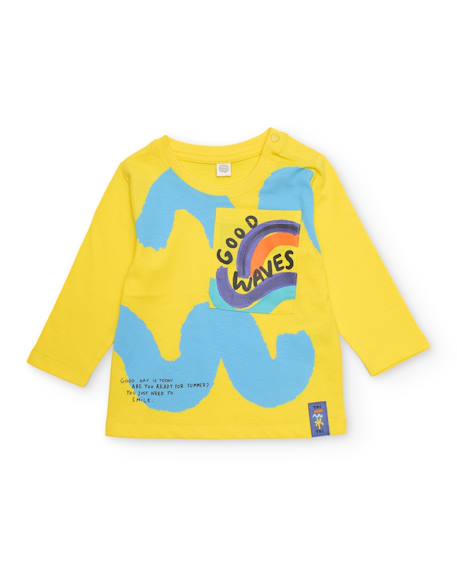Bébé-T-shirt garçon en maille avec poche imprimée