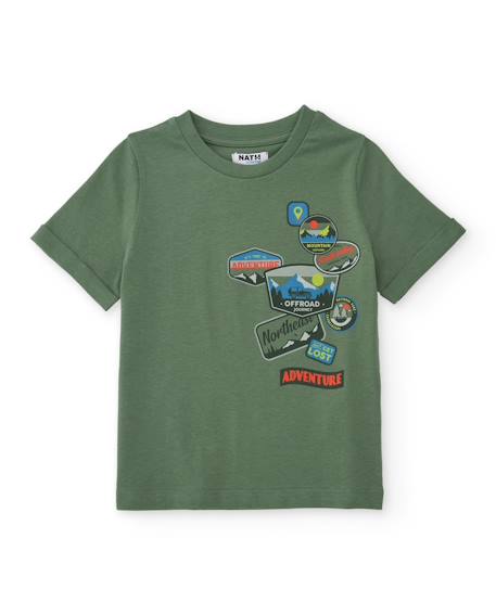T-shirt garçon en maille avec patchs graphiques  - vertbaudet enfant