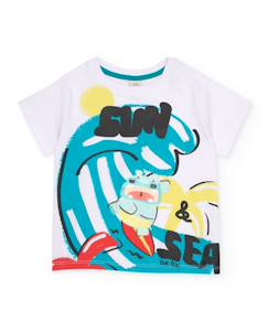 Garçon-T-shirt, polo, sous-pull-T-shirt garçon en maille avec motif surfeur