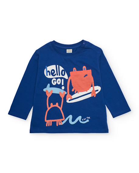 Bébé-T-shirt pour garçon en maille avec imprimé de crabes