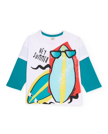 T-shirt garçon en maille à manches longues  - vertbaudet enfant