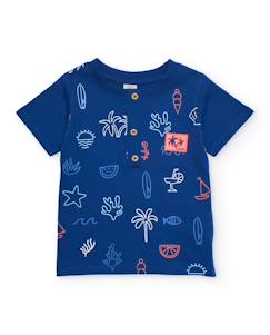 Garçon-T-shirt, polo, sous-pull-T-shirt pour garçon en maille avec patte de boutonnage sur le devant