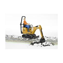 Jouet-Jcb - micro pelle 8010 cts et ouvrier de la construction