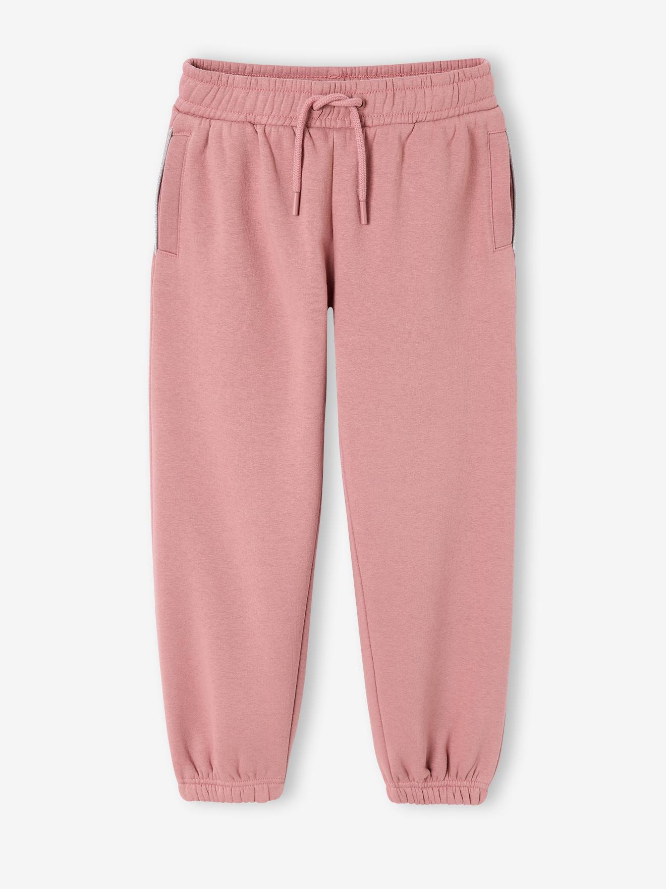 Jogging fille Basics long cordon vieux rose