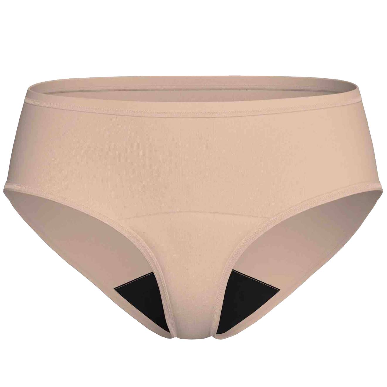 Culotte Menstruelle Taille Haute Coton Absorbante Réutilisable Beige